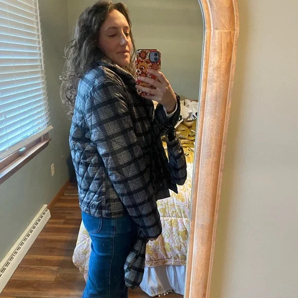 House of Sunny Plaid Puffer Coat - Picture 5 of 8